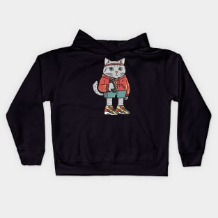 Runner Running Cat Sport Club Kids Hoodie